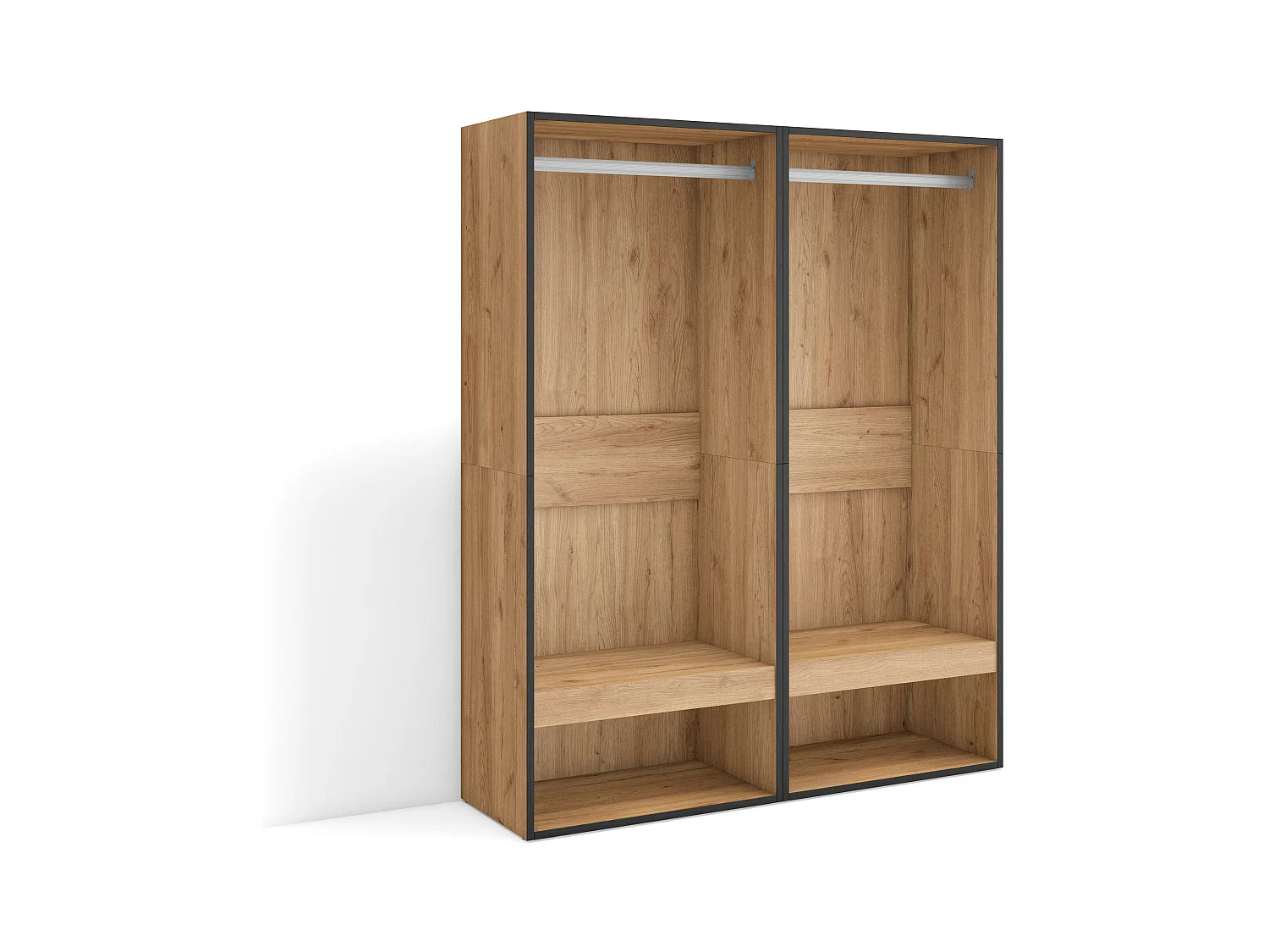 Armoire Vestiaire ouvert, 120x35x145 cm, Chambre à coucher, pièce, Vêtement, Dressing, Chêne