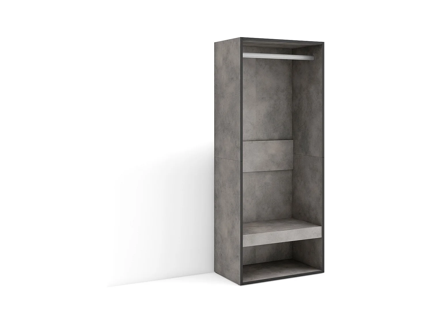 Armoire Vestiaire ouvert, 60x35x145 cm, Chambre à coucher, pièce, Vêtement, Dressing, Ciment