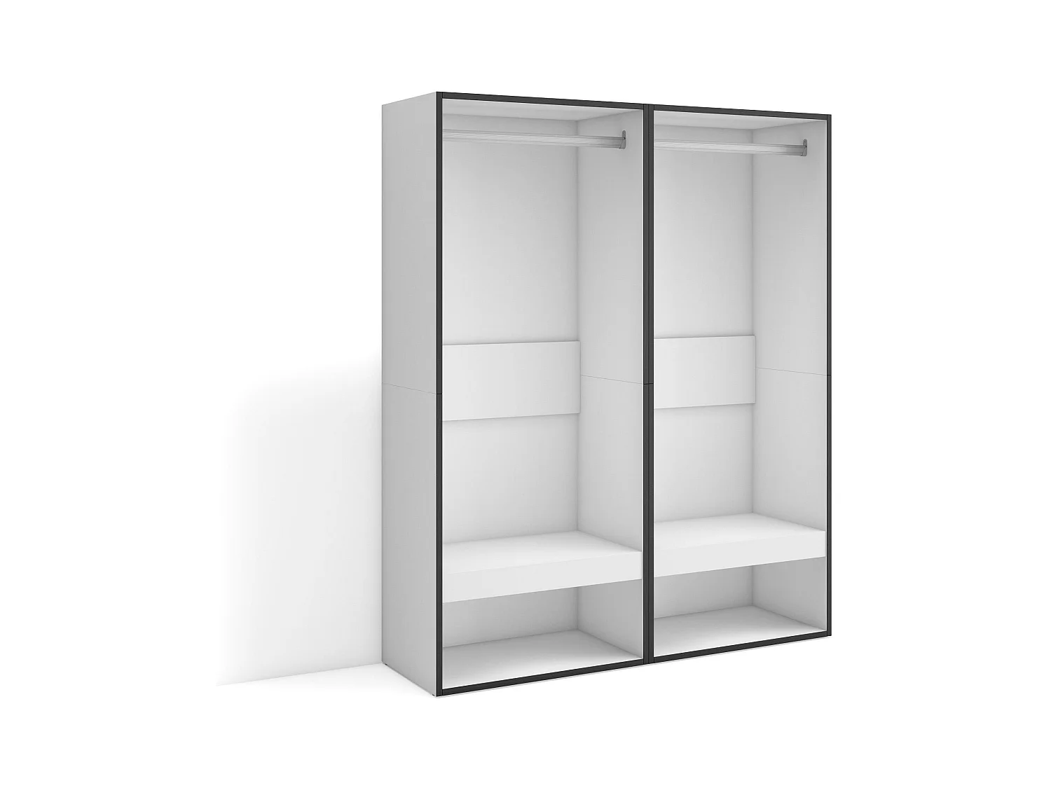 Armoire Vestiaire ouvert, 120x35x145 cm, Chambre à coucher, pièce, Vêtement, Dressing, Blanc