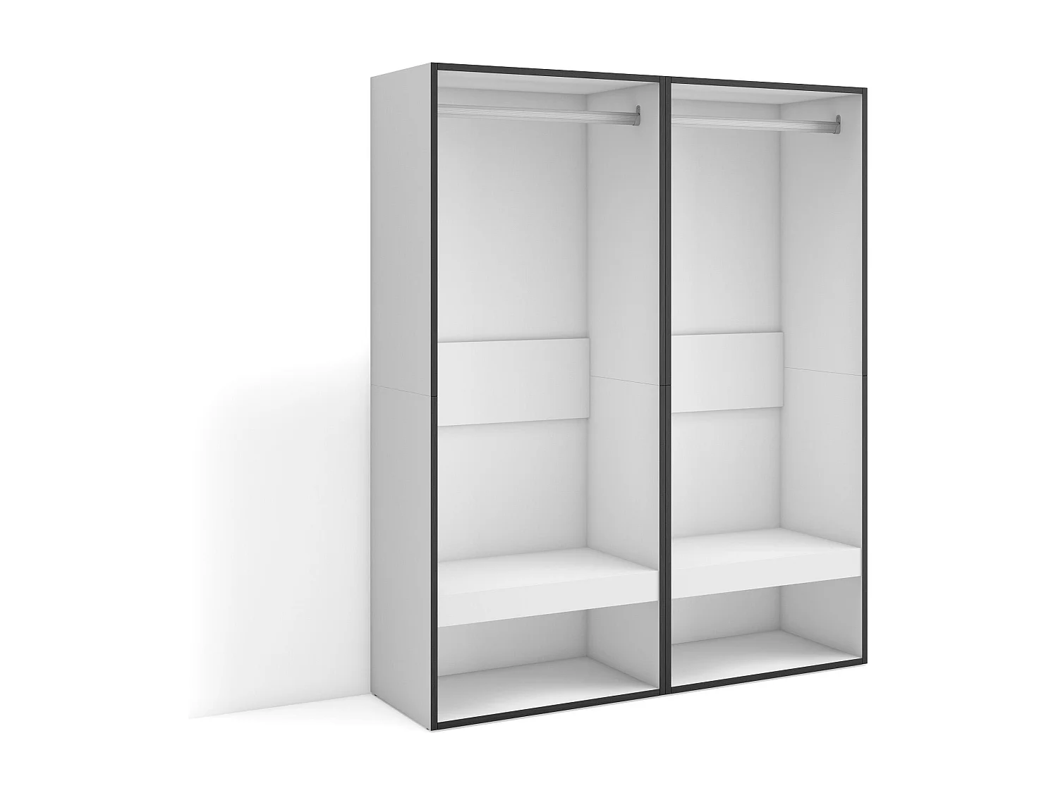 Armoire Vestiaire ouvert, 120x35x145cm, Chambre à coucher, pièce, Vêtement, Dressing, Blanc