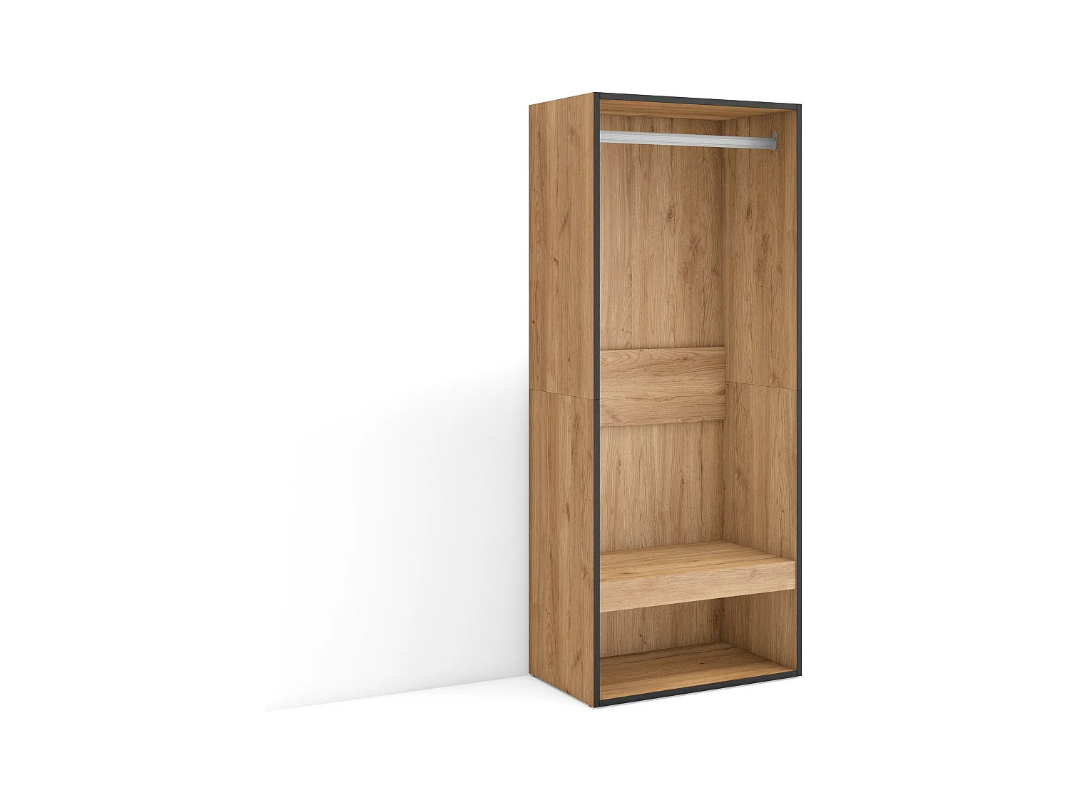 Armoire Vestiaire ouvert, 60x35x145 cm, Chambre à coucher, pièce, Vêtement, Dressing, Chêne