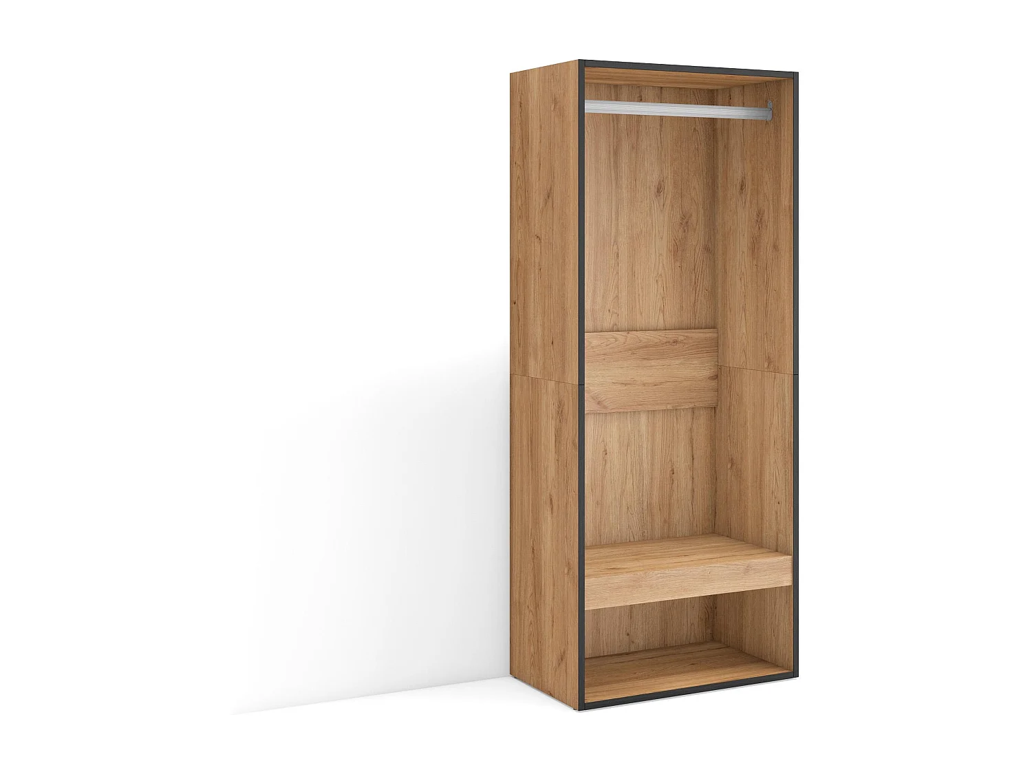 Armadio Aperto, 60x35x145cm, Camera da letto, stanza, Vestiti, scarpe, Rovere