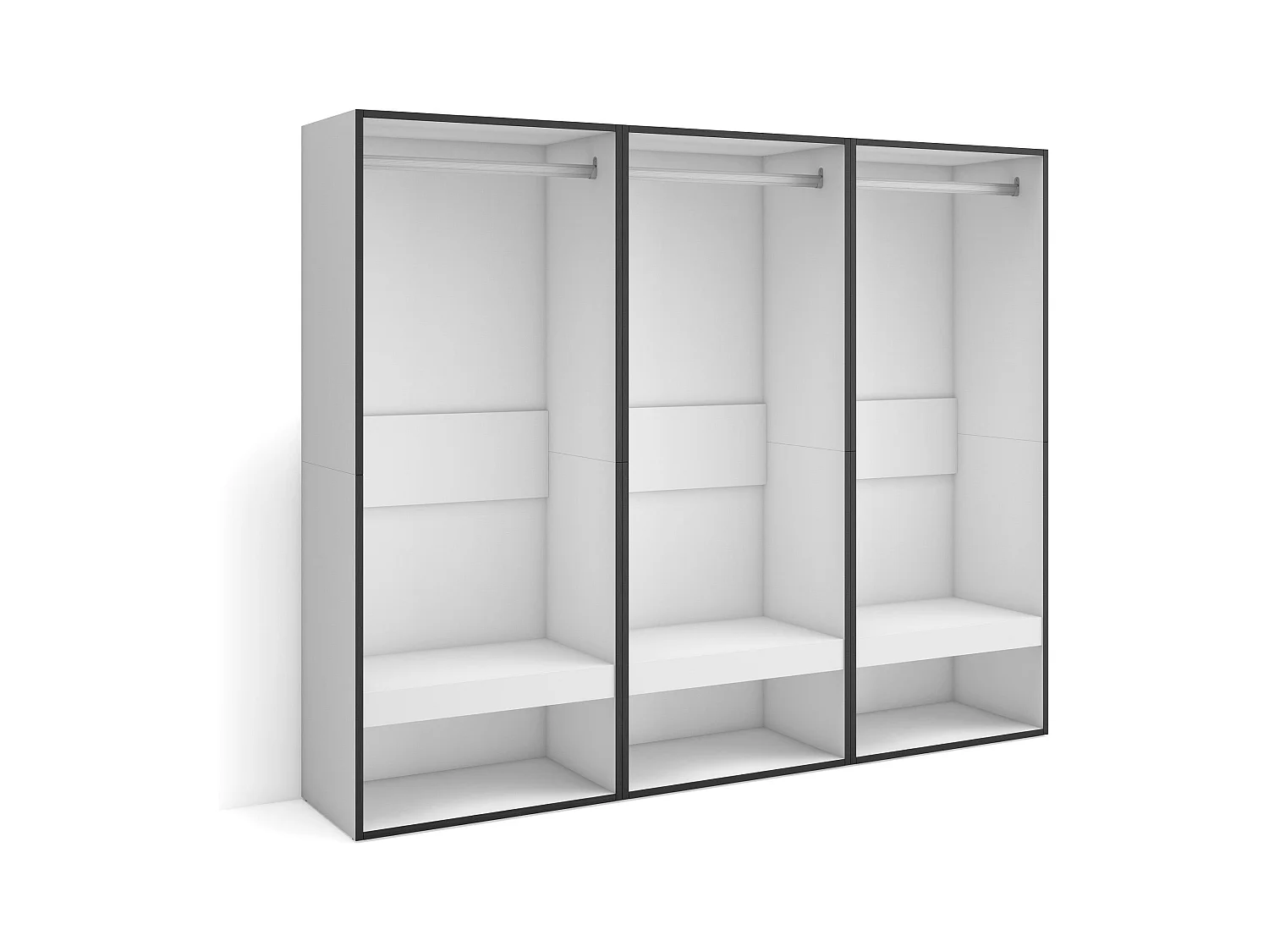 Armoire Vestiaire ouvert, 180x35x145 cm, Chambre à coucher, pièce, Vêtement, Dressing, Blanc