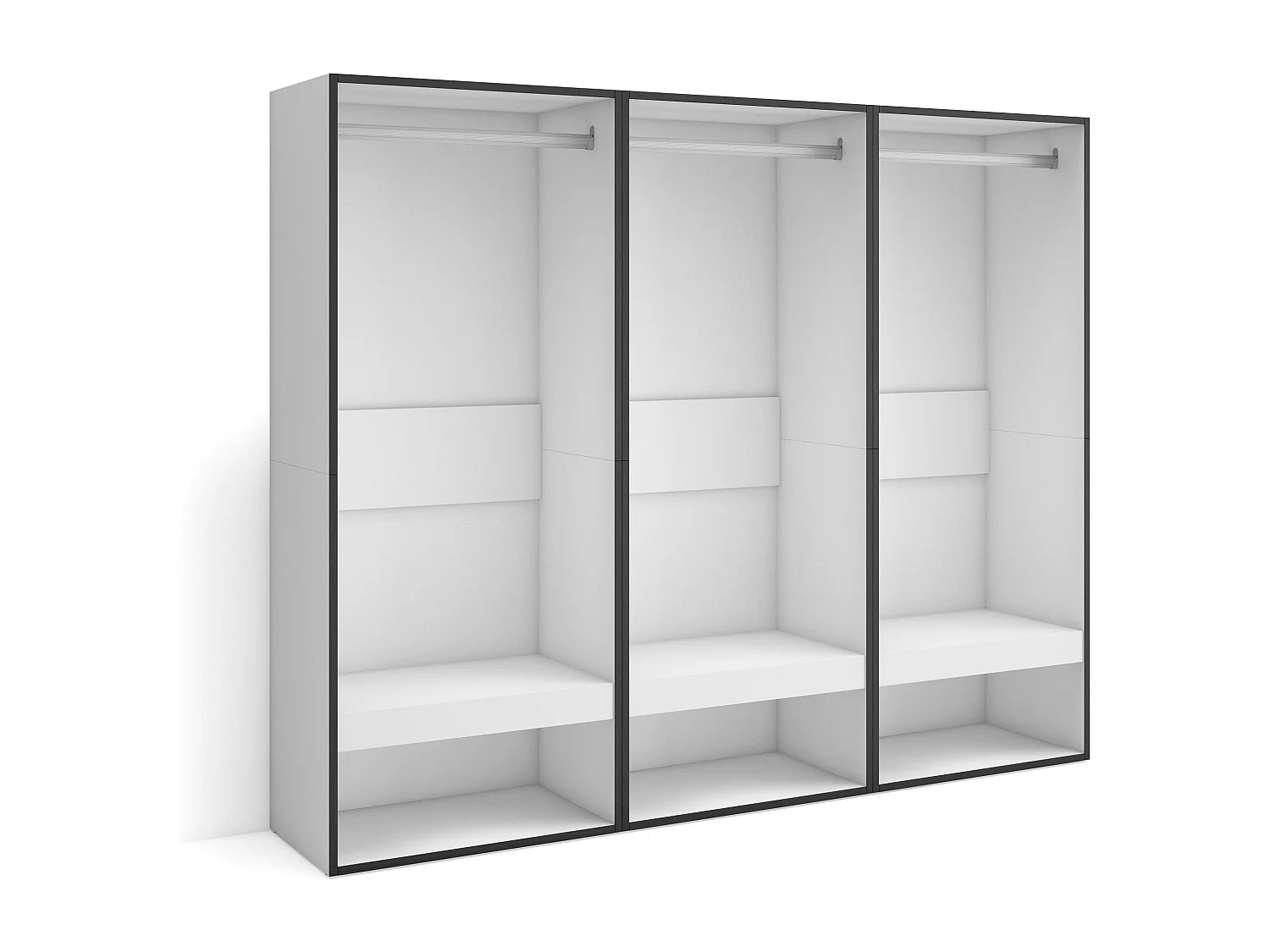 Armoire Vestiaire ouvert, 180x35x145 cm, Chambre à coucher, pièce, Vêtement, Dressing, Blanc