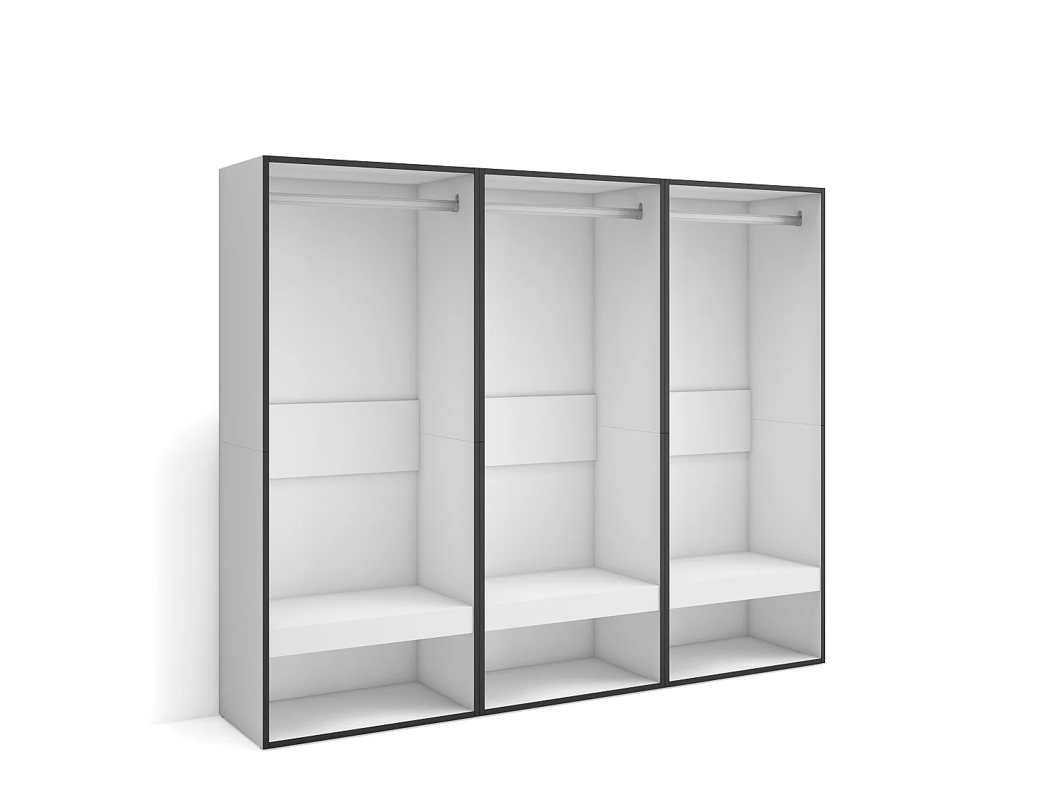 Armoire Vestiaire ouvert, 180x35x145cm, Chambre à coucher, pièce, Vêtement, Dressing, Blanc