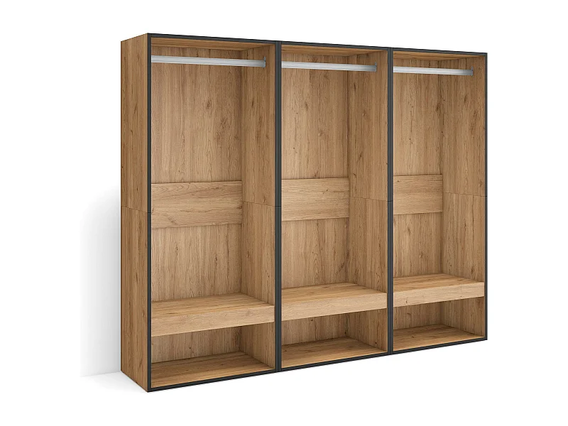 Offener Kleiderschrank,180x35x145cm, Für Schlafzimmer, Garderobenschrank, Eiche