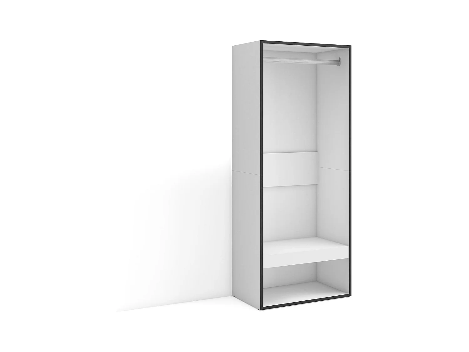 Armoire Vestiaire ouvert, 60x35x145 cm, Chambre à coucher, pièce, Vêtement, Dressing, Blanc