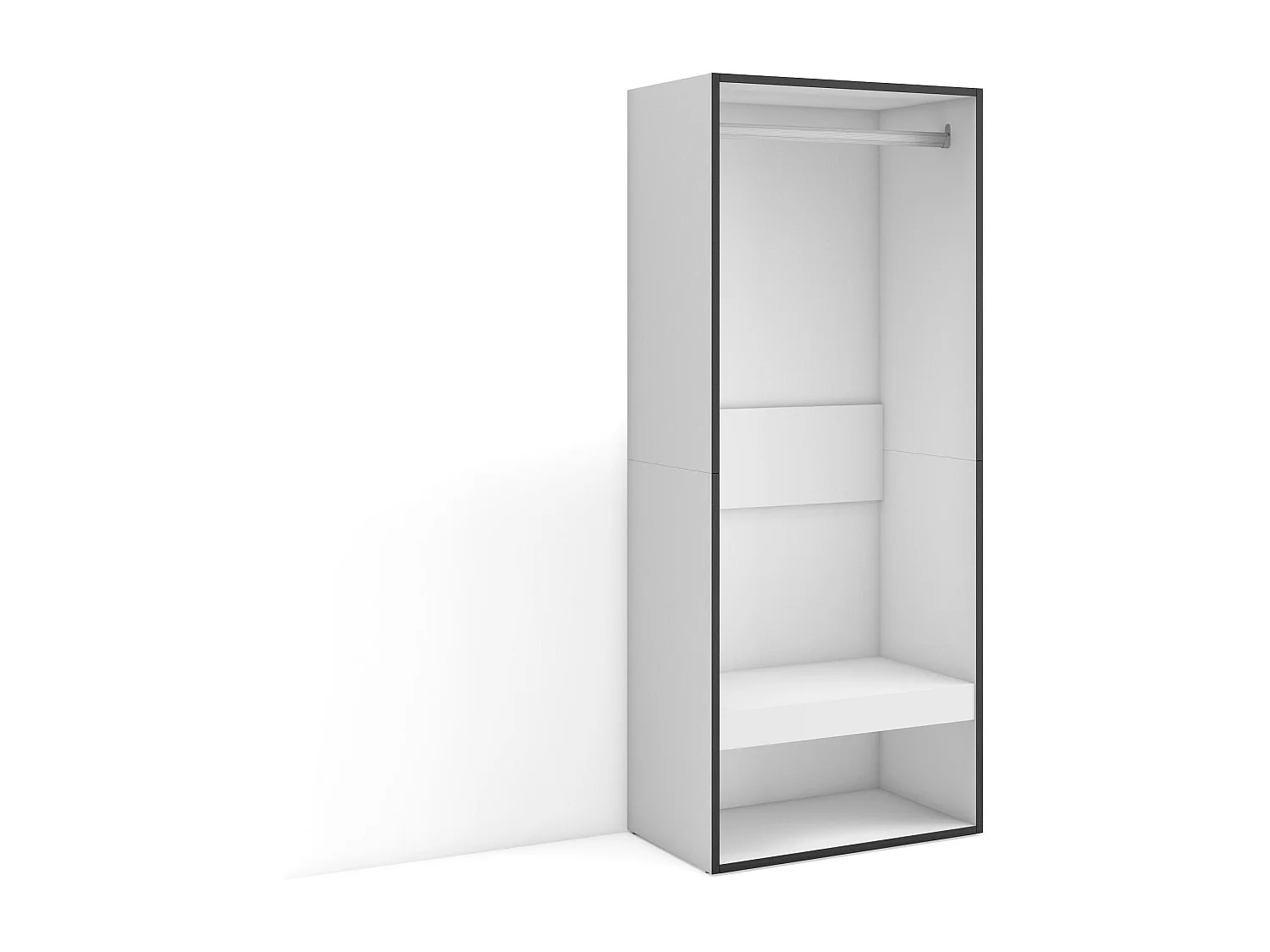 Armoire Vestiaire ouvert, 60x35x145cm, Chambre à coucher, pièce, Vêtement, Dressing, Blanc