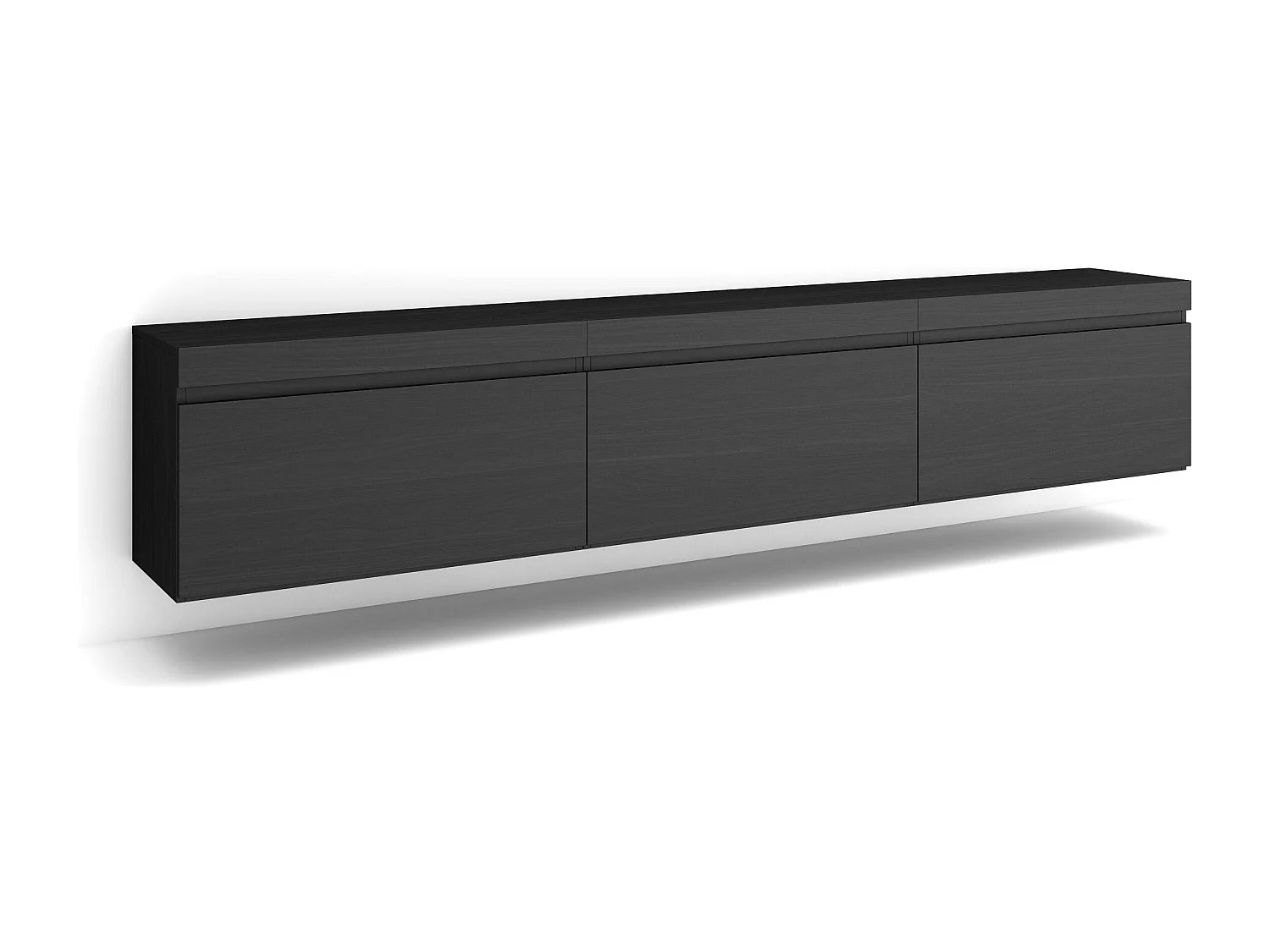 Mueble TV, Televisión, 240x35x45cm, Colgado, Suspendido, Negro