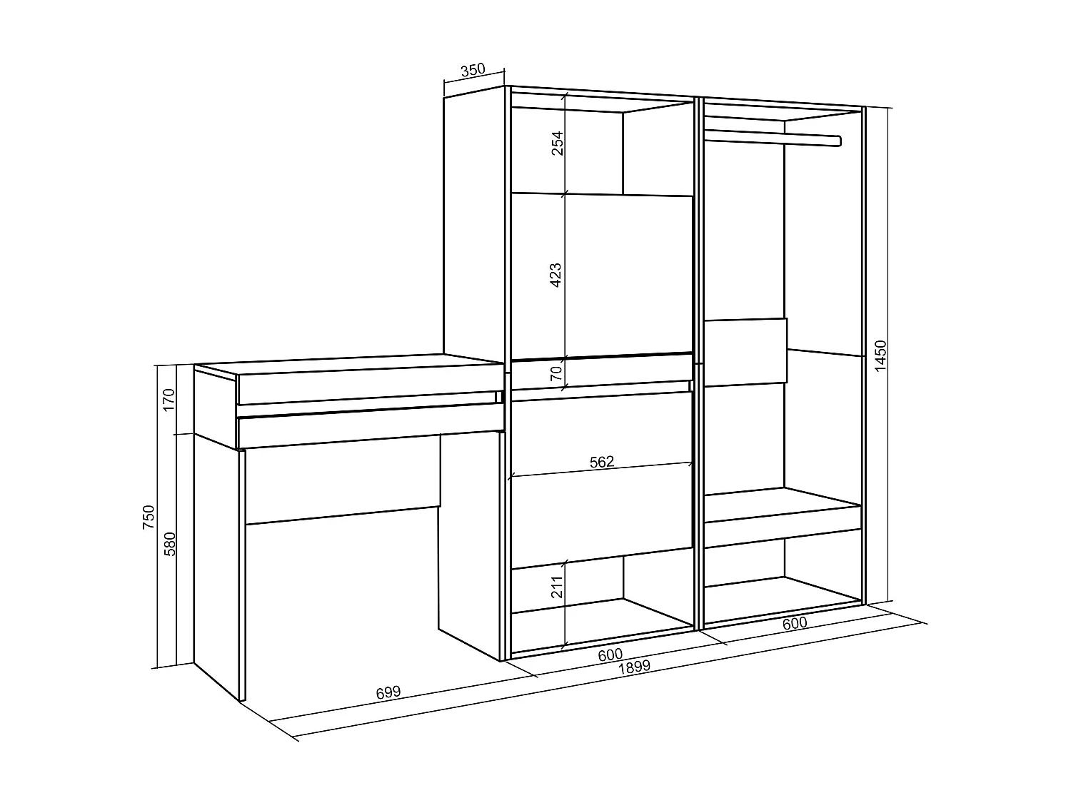 Table Console d'Entrée, 190x35x145 cm, Avec tiroir, Meuble à Chaussures, Vestiaire ouvert, Blanc