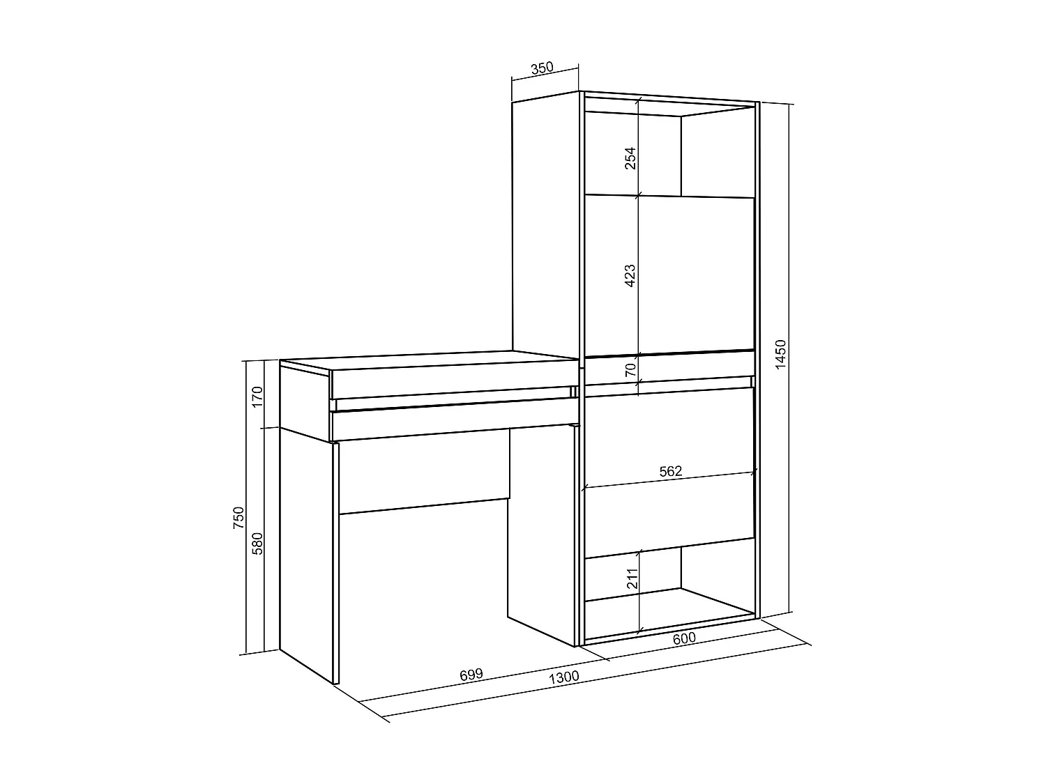 Table Console d'Entrée, 130x35x145 cm, Avec tiroir, Meuble à Chaussures, Blanc