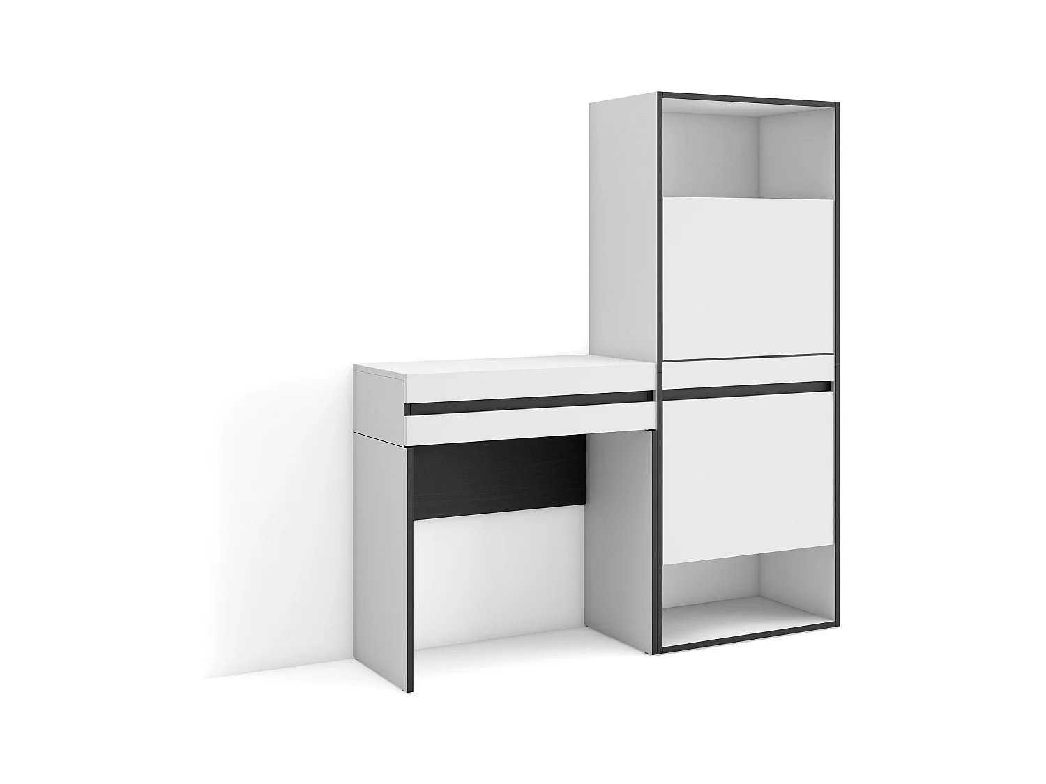 Table Console d'Entrée, 130x35x145 cm, Avec tiroir, Meuble à Chaussures, Blanc
