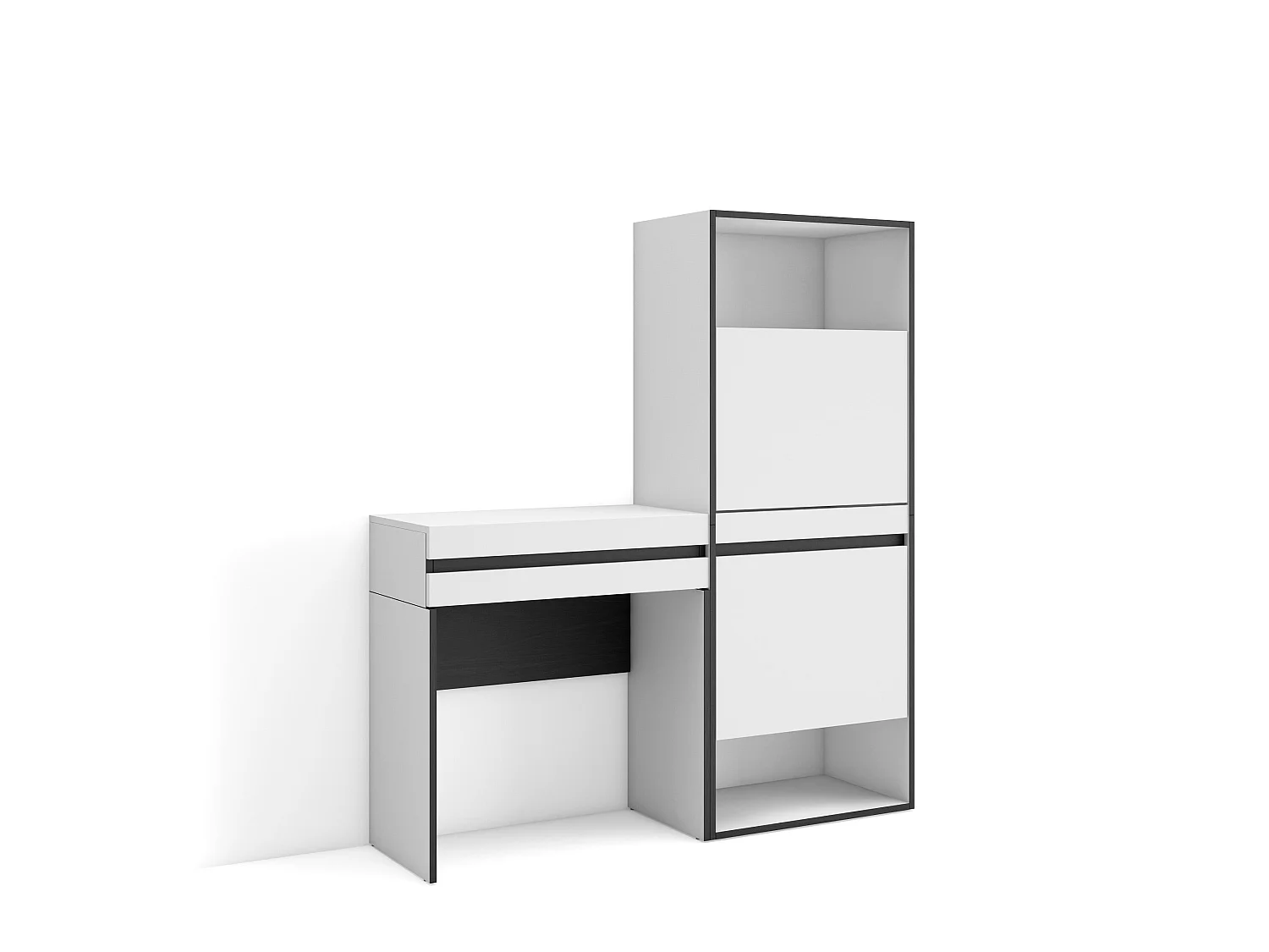 Table console d'entrée, 130x35x145cm, avec tiroir, Meuble à Chaussures, Blanc