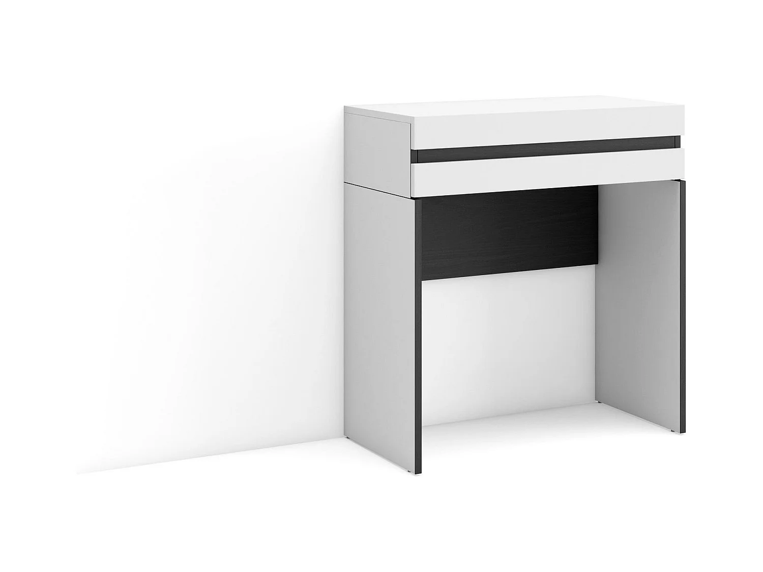 Consoletafel, haltafel, 70x35x75cm, Voor hal en entree, Bijzettafel, Wit