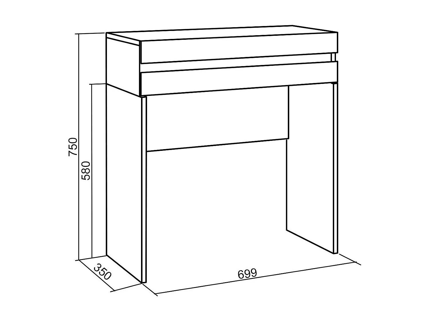 Table Console d'Entrée, 70x35x75 cm, Avec tiroir, Meuble d'appoint, Ciment