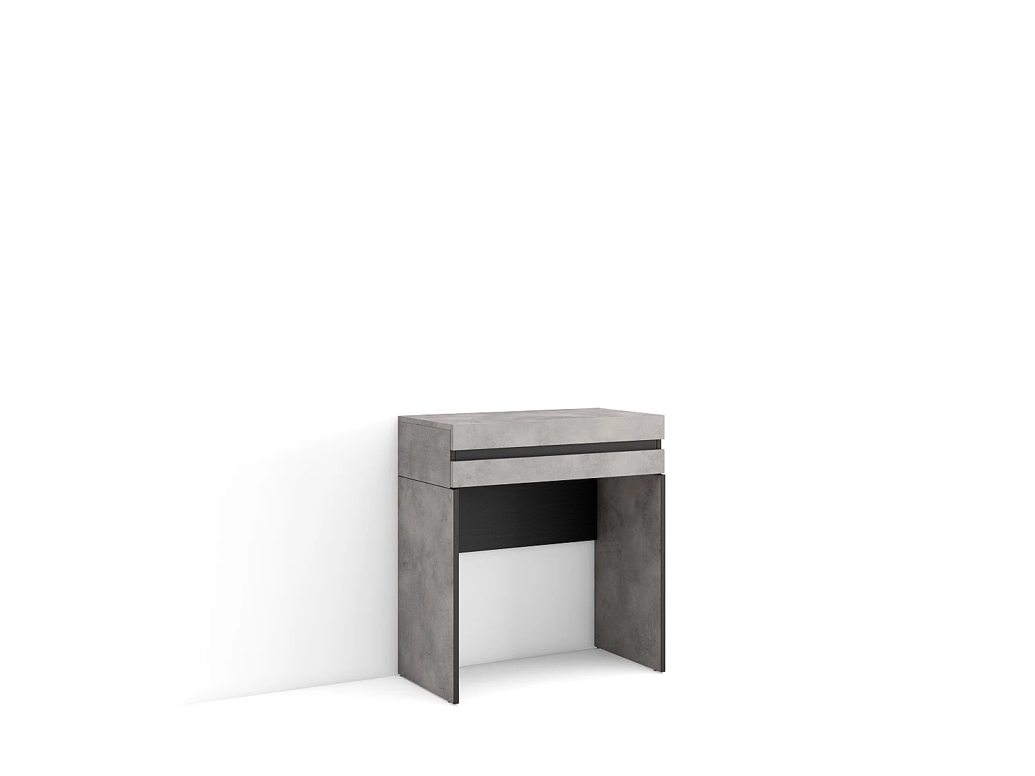 Konsolentisch, Flurtisch, 70x35x75cm, mit Schublade, Eingangstisch, Zement