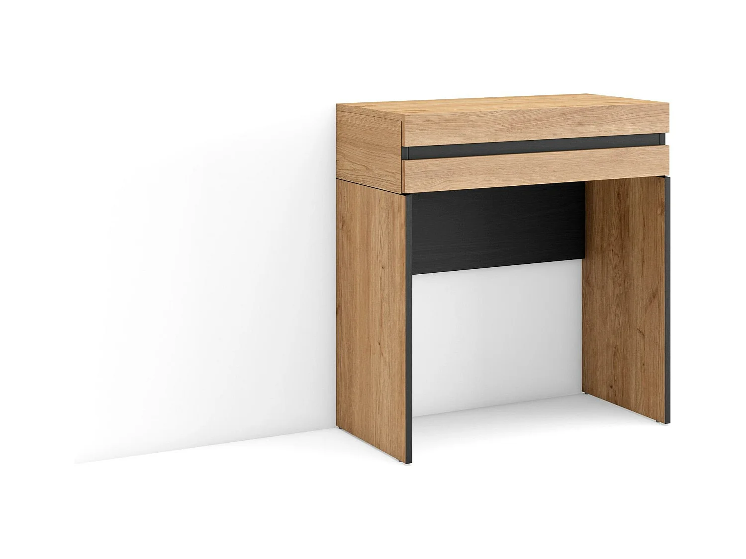 Consoletafel, haltafel, 70x35x75cm, Voor hal en entree, Bijzettafel, Eiken