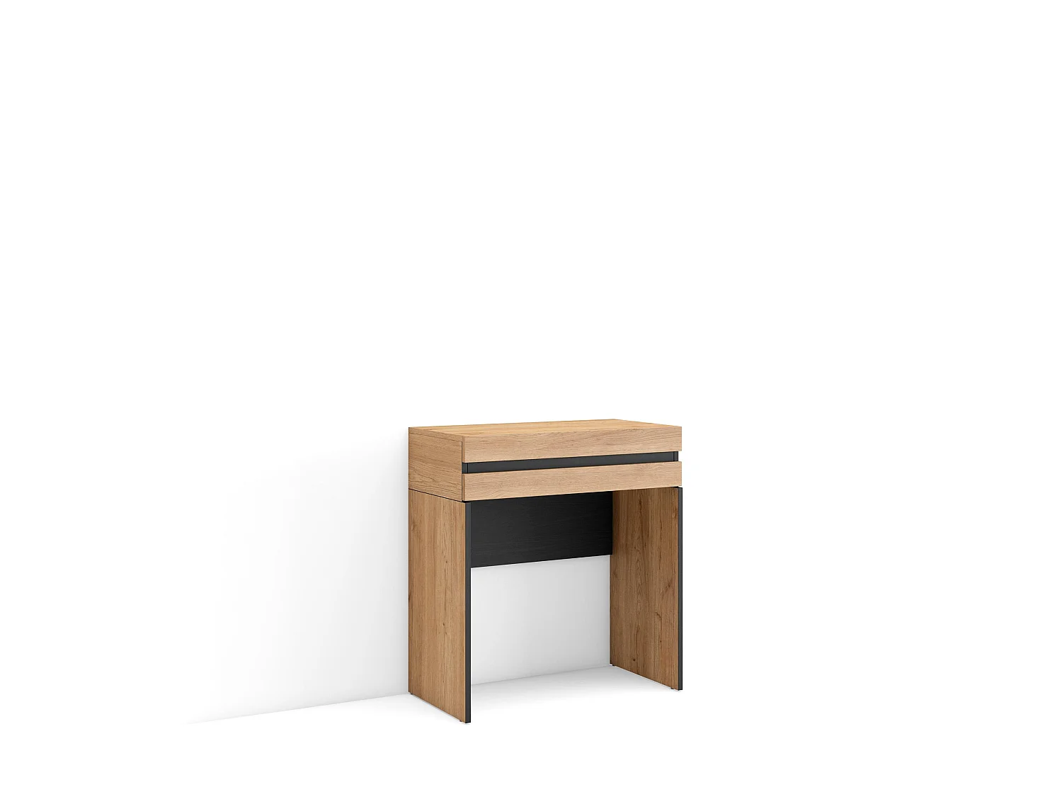Consoletafel, haltafel, 70x35x75cm, Voor hal en entree, Bijzettafel, Eiken