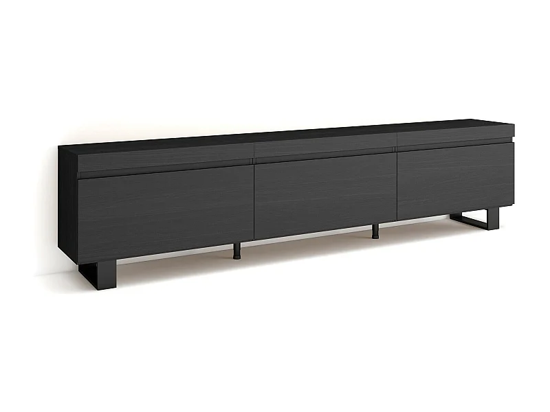 TV-Schrank, Lowboard, 240x35x57cm, Industriedesign, Schwarz