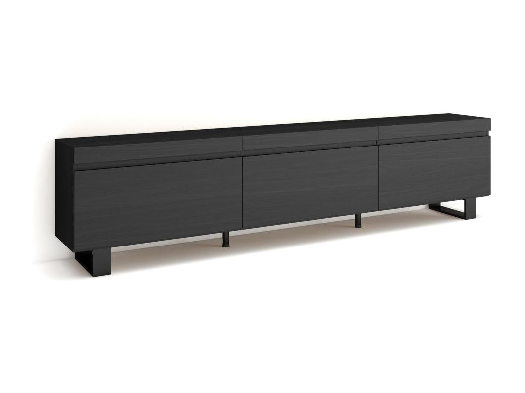 Móvel de TV, 240x35x57 cm, Design industrial, Preto