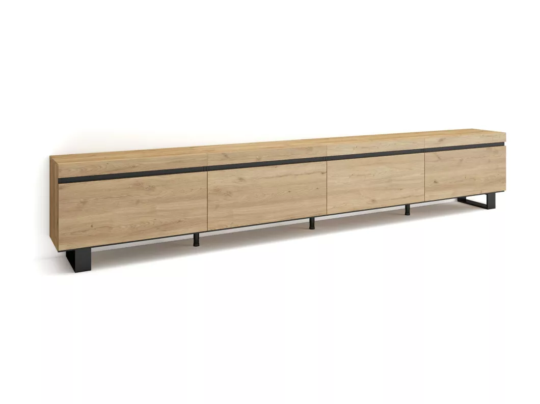 Kauf Unique TV-Schrank, Lowboard, 320x35x57 cm, Für großformatiges TV, Industriedesign, Eiche