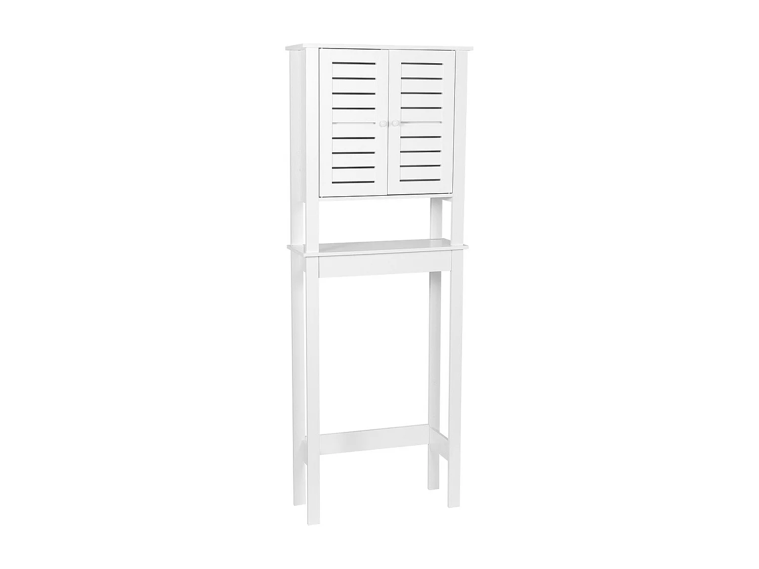Meuble dessus de Toilettes WC  2 Portes 1 Etagère et 1 Tablette H 173 cm - Blanc