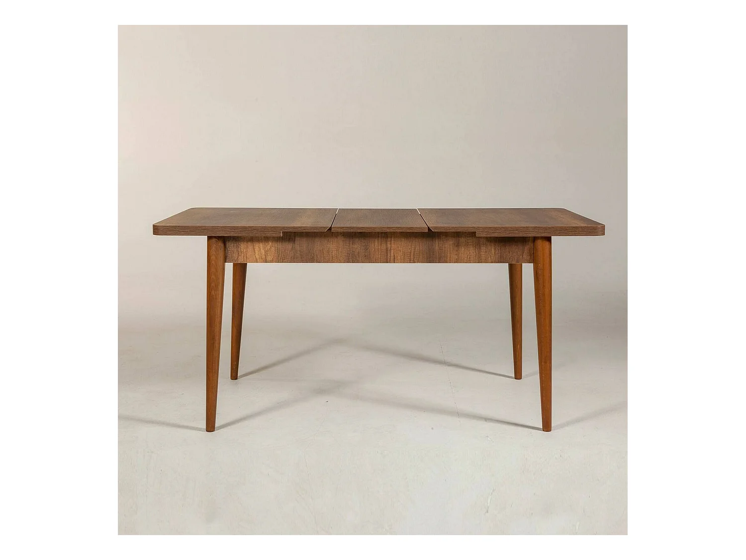 Table à rallonge Atsula, Table console avec rallonges, Table à manger polyvalente, Etagère de cuisine extensible, 130x80h77 cm, Noyer