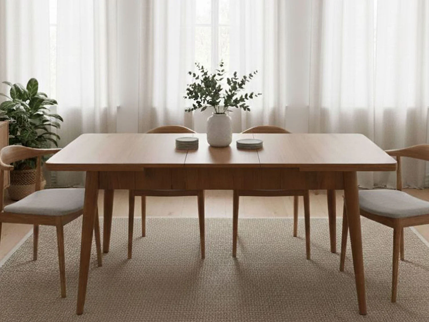 Mesa extensível Dgabriel, Consola com alongamentos, Mesa de jantar multiusos, Prateleira extensível para cozinha, 130x80h77 cm, Nogueira