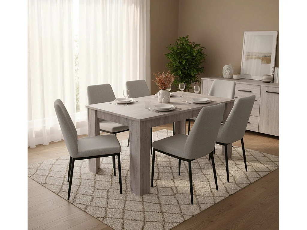 Table à rallonge Albatera, Console extensible, Table à manger extensible, Console de cuisine extensible, 160/220x88h75 cm, Chêne