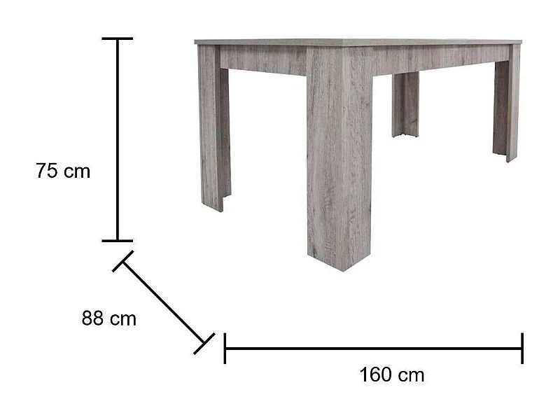 Dpanic uitschuifbare tafel, uitschuifbare console, uitschuifbare eettafel, uitschuifbare keukenconsole, 160/220x88h75 cm, eiken
