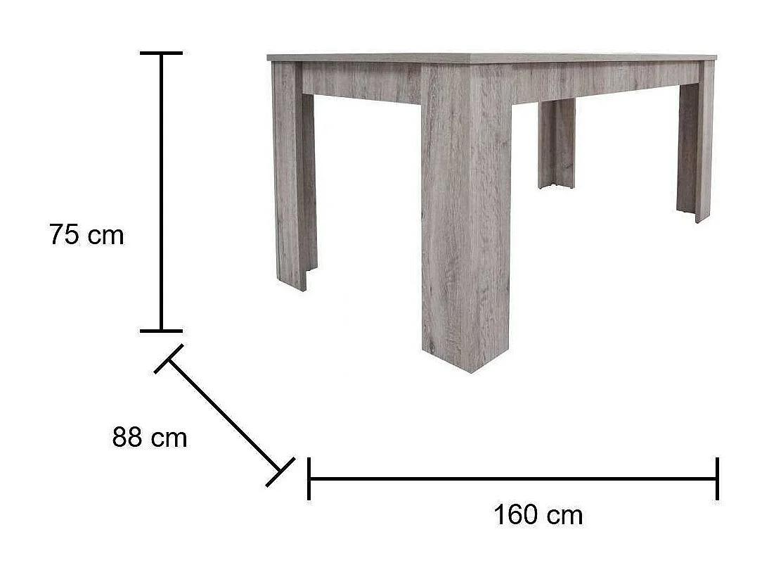 Albatera uitschuifbare tafel, Uitschuifbare console, Uitschuifbare eettafel, Uitschuifbare keukenconsole, 160/220x88h75 cm, Eiken