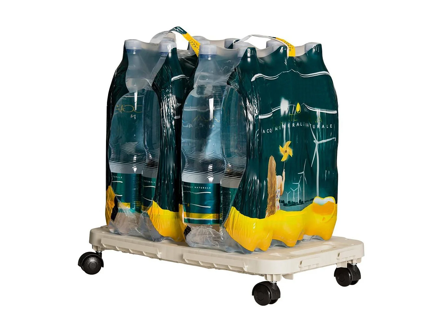 Dbolchin Plataforma con Ruedas, Carro Multiusos, Plataforma Móvil para Objetos, 100% Made in Italy, 48x29h8 cm, Beige