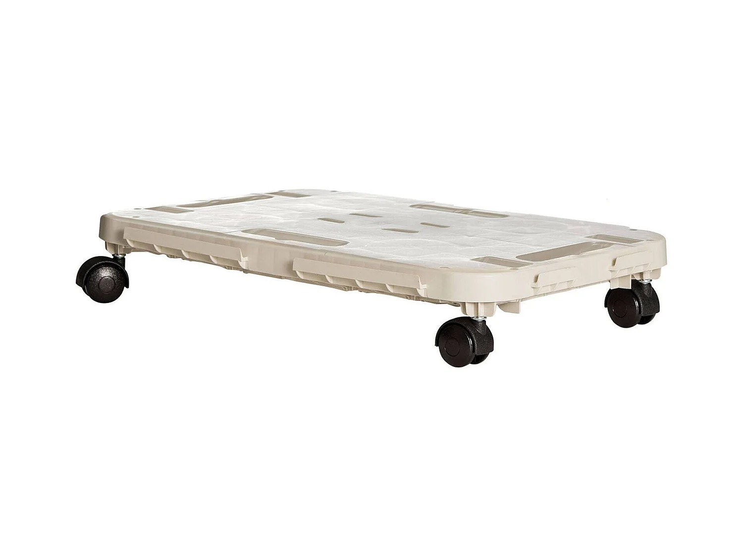 Plateforme à roulettes Zottegem, Chariot polyvalent, Plateforme mobile pour objets, 100% Made in Italy, 48x29h8 cm, Beige