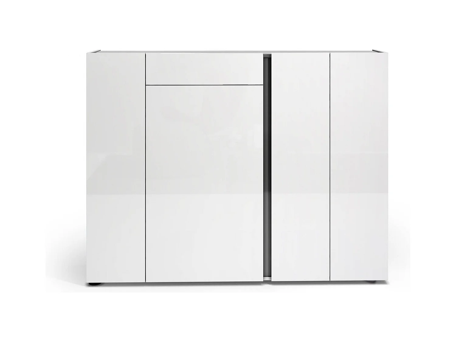 Schuhschrank Dbilaltour, Schuhregal, Mehrzweck-Eingangsgarderobe, Möbel für Schuhe, Made in Italy, 149x33h115 cm, Glänzendes WeiÃŸ und Anthrazit