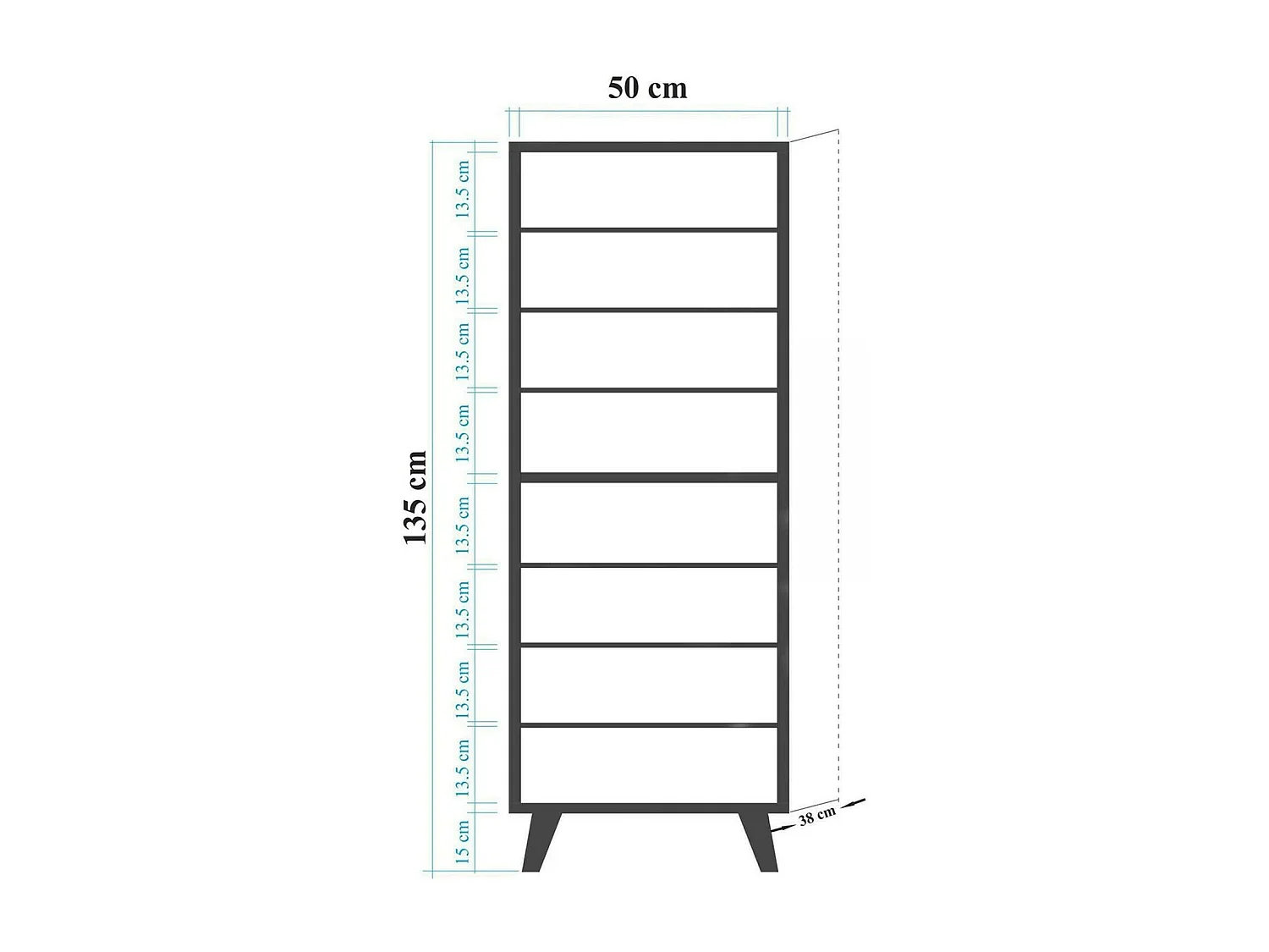 Meuble à chaussures Cebalrai, Meuble à chaussures, Armoire d'entrée polyvalente, Rangement pour chaussures, 50x38h135 cm, Chêne