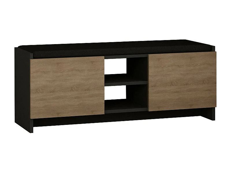 Zapatero Dbarrec, Zapatero, Armario de entrada multiusos, Zapatero, 110x37h43 cm, Antracita y Roble