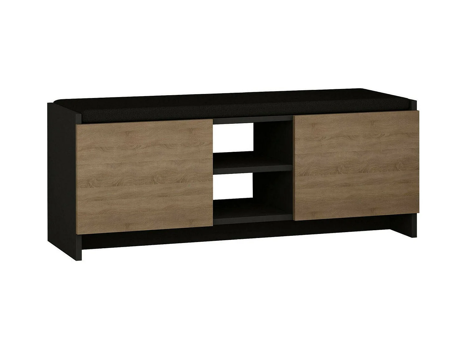Dbarrec-schoenkast, schoenkast, mult-ingangskastIuso, schoenenmeubel, 110x37h43 cm, antraciet en eiken