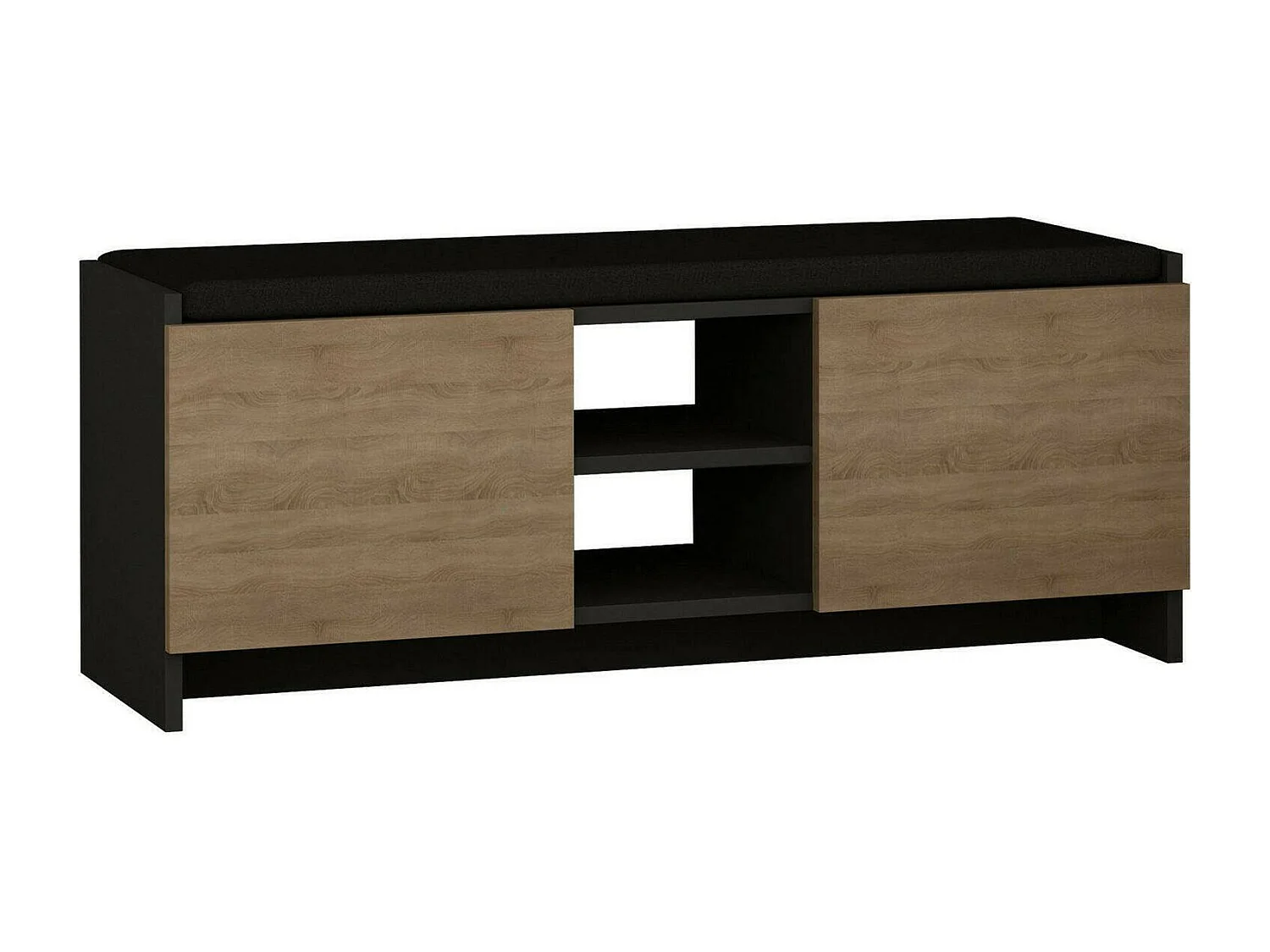 Dbarrec-schoenkast, schoenkast, mult-ingangskastIuso, schoenenmeubel, 110x37h43 cm, antraciet en eiken