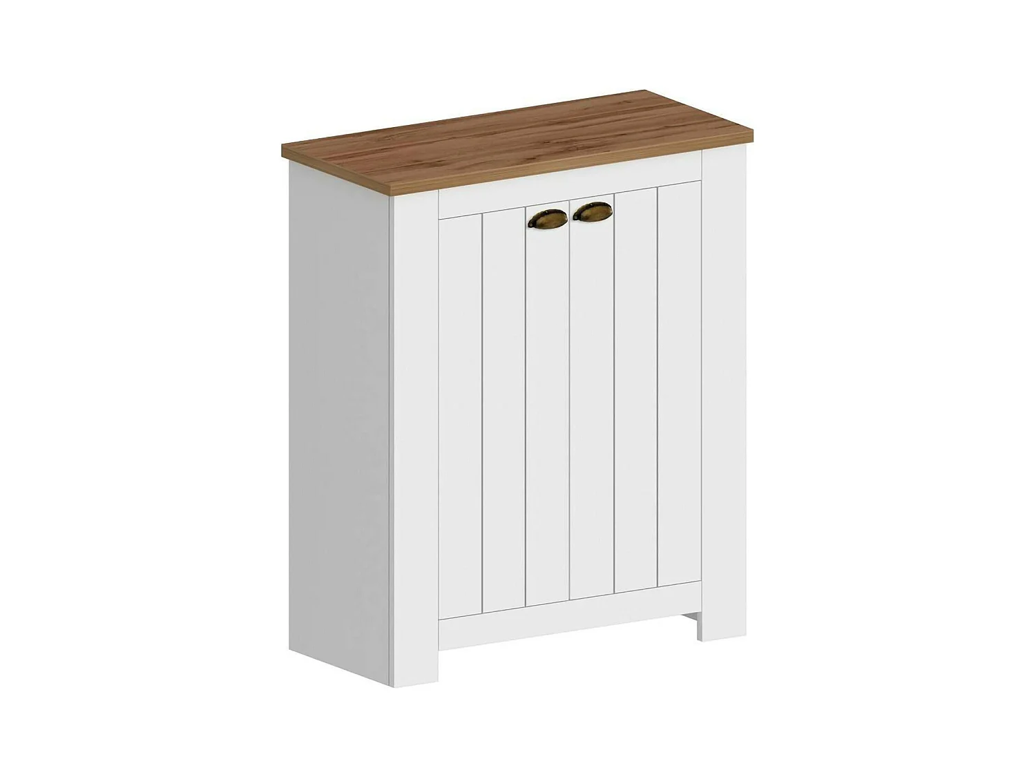 Scarpiera Dcittadin, Porta scarRuimtebesparend pe met 2 deuren, mat-inhal, 84x42h100 cm, Wit en Eiken