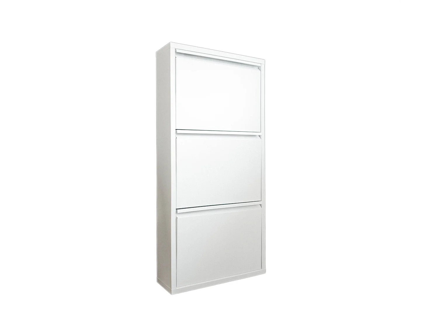 Meuble à chaussures Eliseo, Meuble à chaussures en métal, Armoire d'entrée polyvalente, Rangement pour chaussures, 50x15h104 cm, Blanc