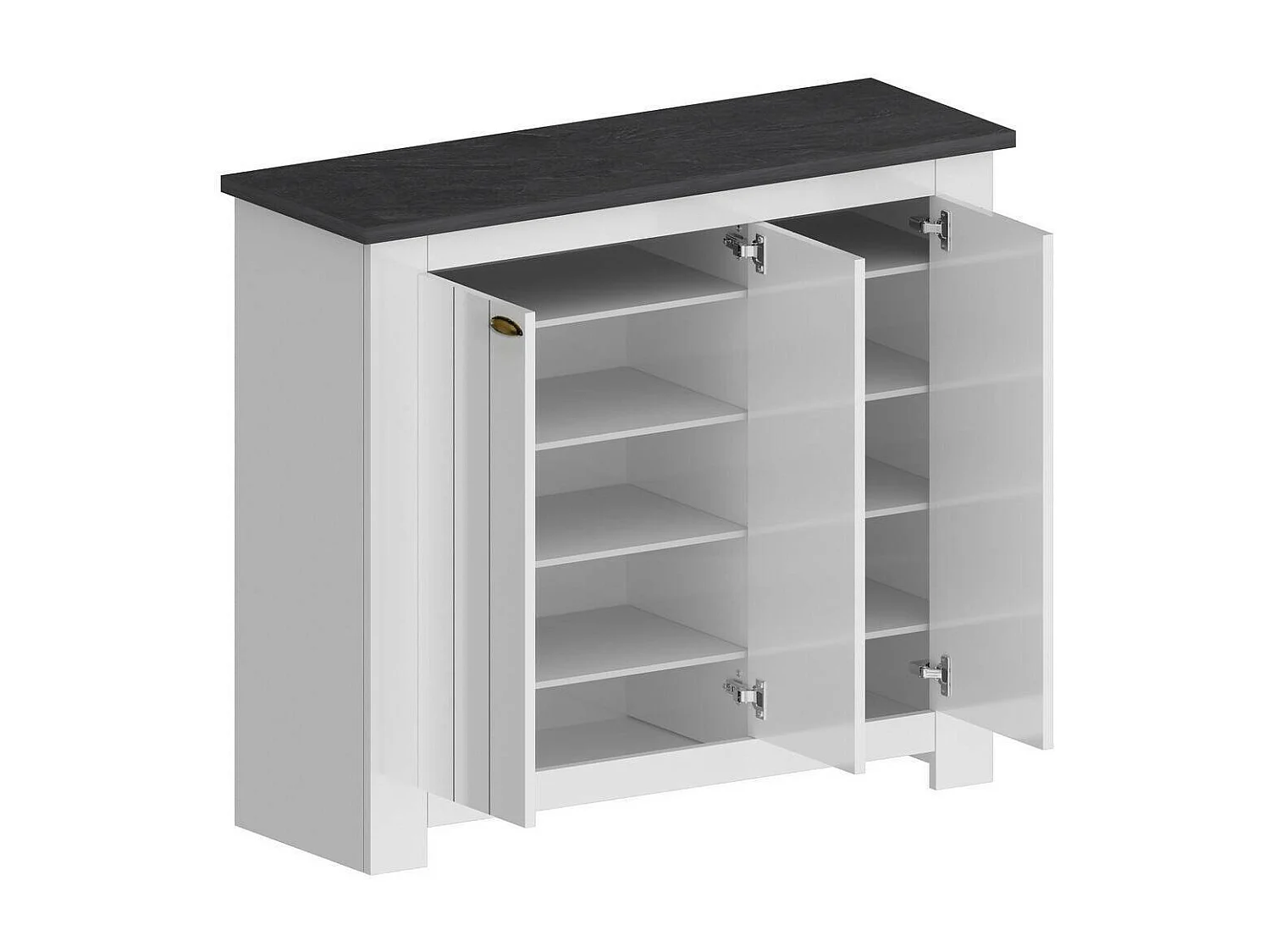 Sapateira Dcigarin, Sapateira com 3 portas com economia de espaço, Armário de entrada multifuncional, 114x42h100 cm, Branco e Ardósia