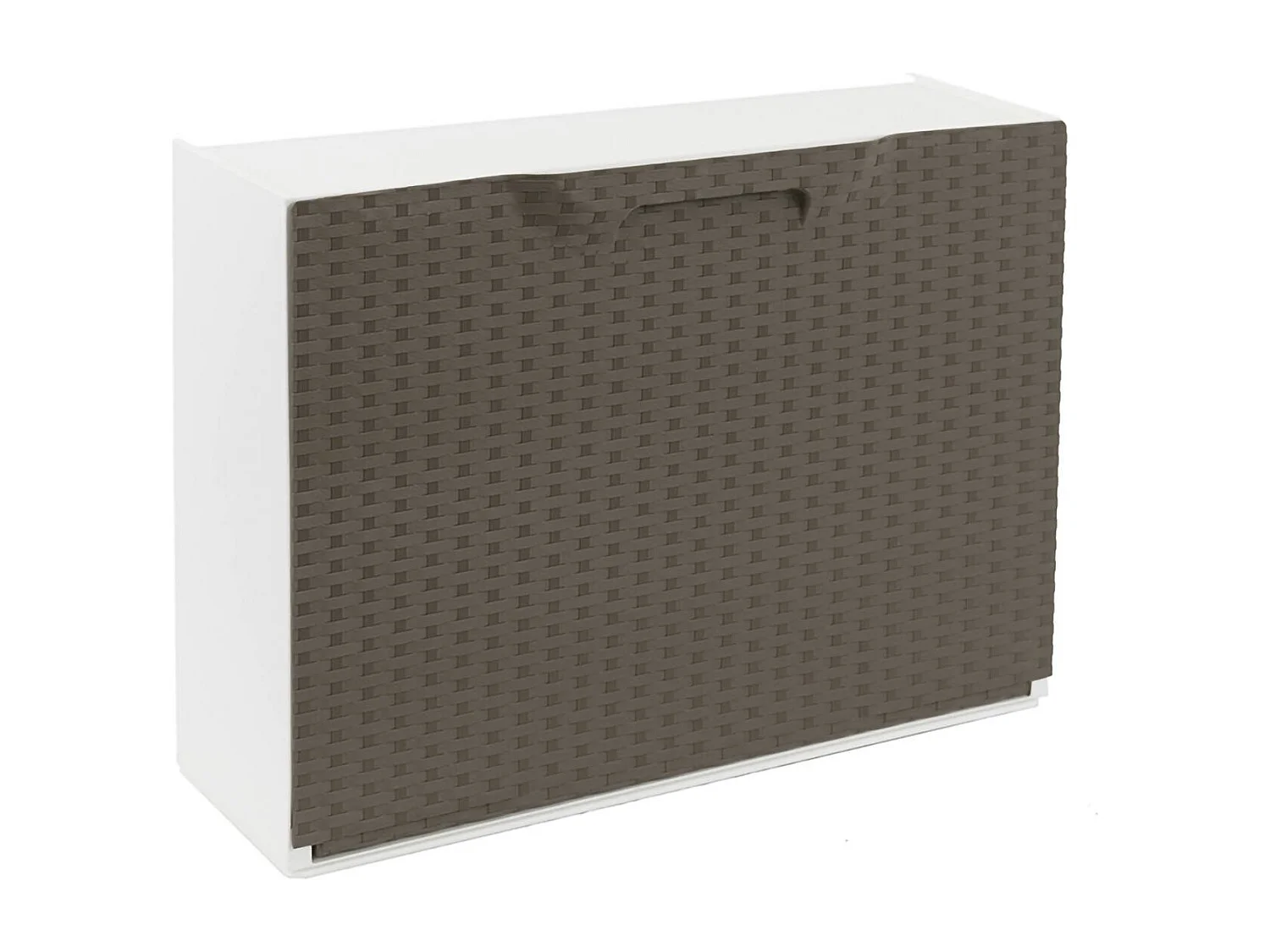 Sapateira Darmitan, Sapateira que economiza espaço, Sapateira de entrada, Sapateira de 1 porta, 100% Made in Italy, 51x17h40 cm, Tortora e Bianco