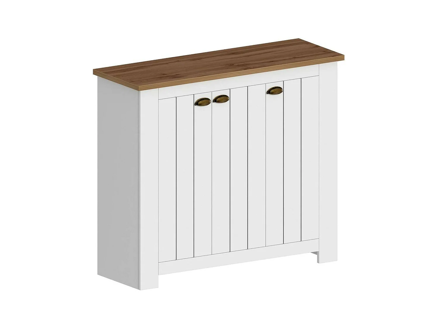 Dmora - Scarpiera Seprio, 114x42h100 cm, Bianco e Rovere
