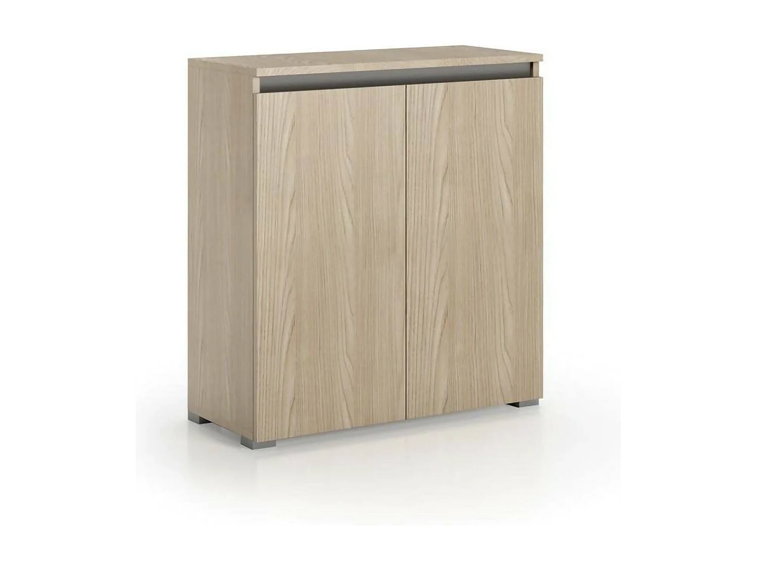 Sapateira DbAllarin, Armário multiuso, Sapateira economizador de espaço com 2 portas, Armário de arrumação com prateleiras, 100% Made in Italy, 80x37h102 cm, Olmo