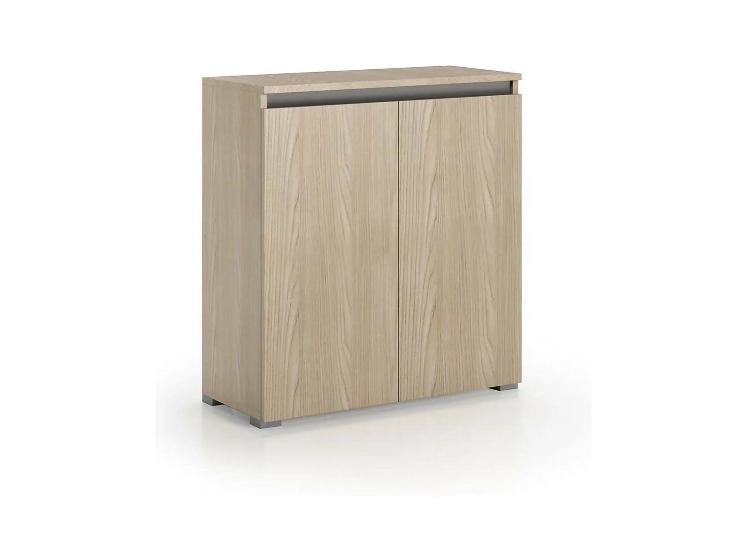 Db-schoenmakAllarin, Multifunctionele meubel, ruimtebesparende schoenenrek met 2 deuren, Opbergkast met planken, 100% Made in Italy, 80x37h102 cm, Olmo