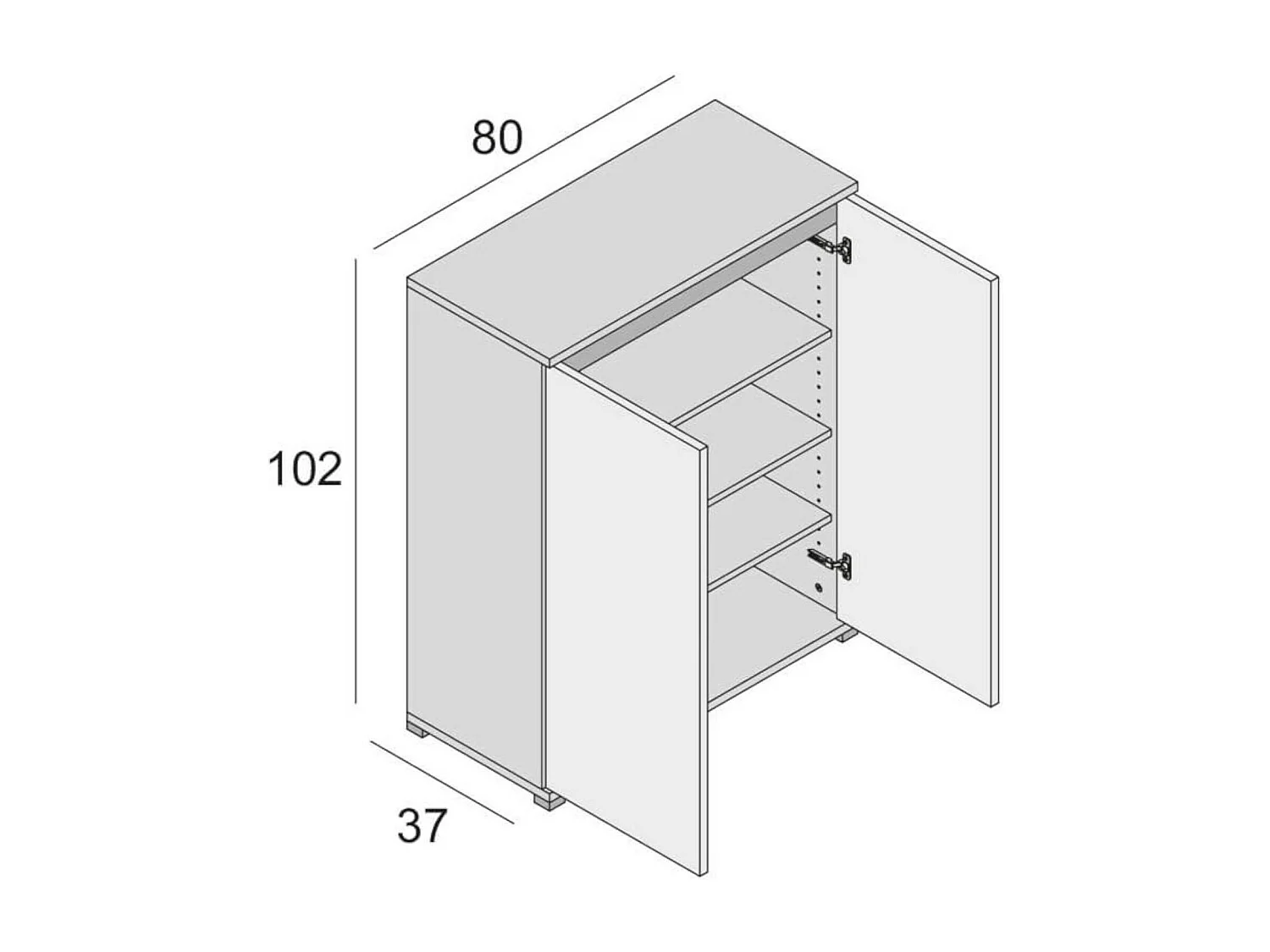 Dmora - Scarpiera Astrina, 80x37h102 cm, Olmo