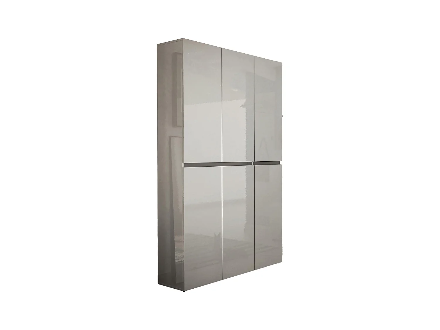 Ddomingue schoenenrek, schoenenrek, multifunctionele entreemeubel, schoenenrek, Made in Italy, 122x34h200 cm, Grijs
