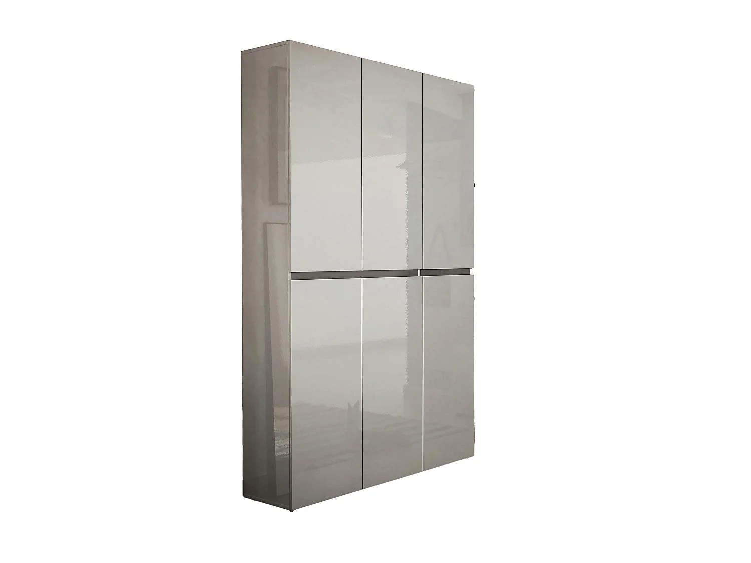 Meuble à chaussures Paarl, Meuble à chaussures, Armoire d'entrée polyvalente, Rangement pour chaussures, Made in Italy, 122x34h200 cm, Gris