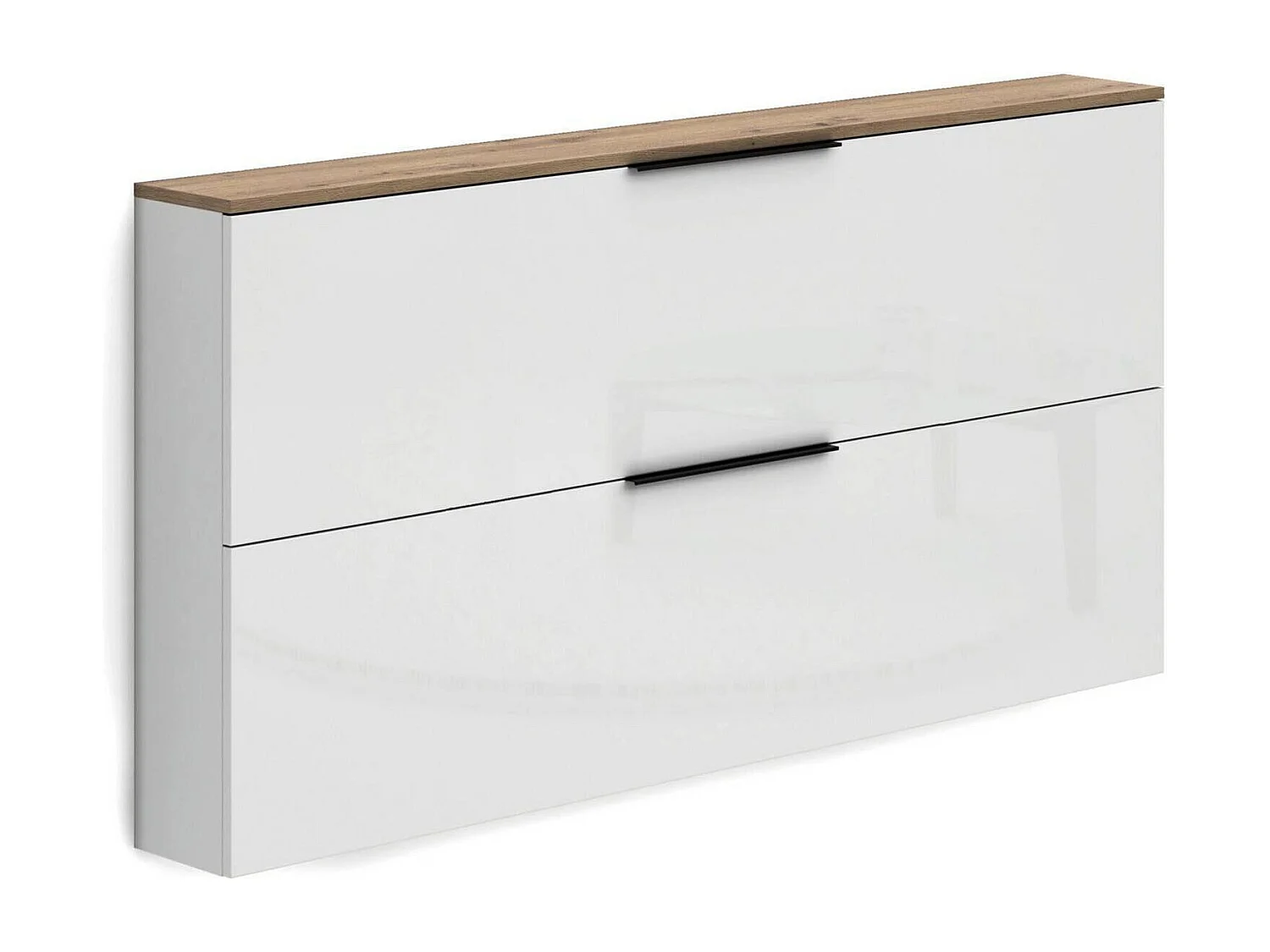 Scarpiera Achiko, 12 Paia Made in Italy, 19x160x80h cm Bianco Lucido, Mobile Portascarpe
