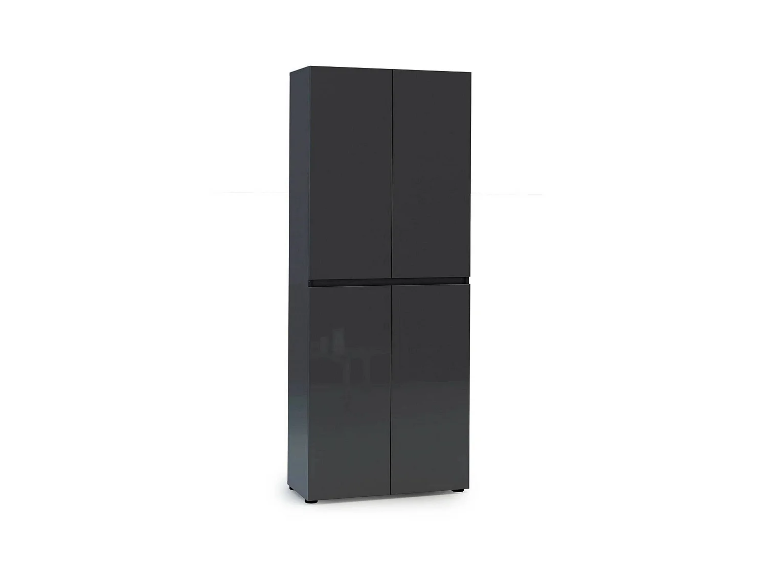 Sapateira Ddumfrie, Sapateira, Armário de entrada multiuso, Armário para calçado, Made in Italy, 80x34h200 cm, Antracite